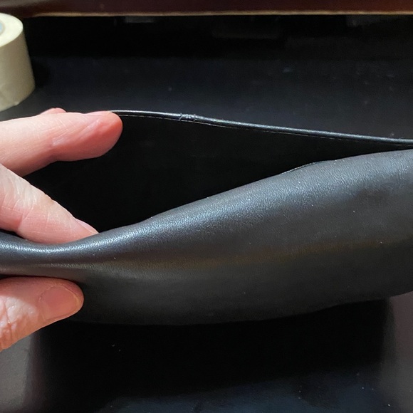 Vintage Black soft Leather wallet checkbook pouch Bag - Picture 5 of 16